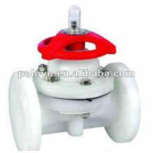 Manual operated flanged PVDF diaphragm valve